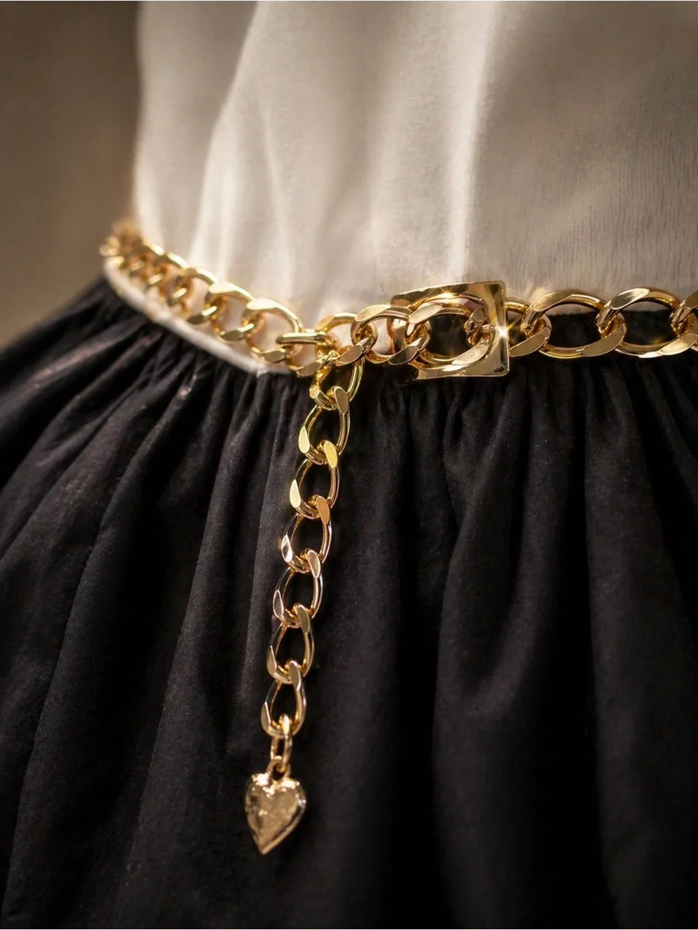 Monnalisa Girls Jersey Dress Size 10 Navy White Gold Chain Belt